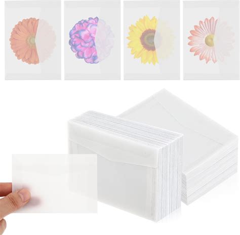 AHQiZFX 50 PCS Glassine Envelopes 2 75x3 94inches Glassine Bags Vellum