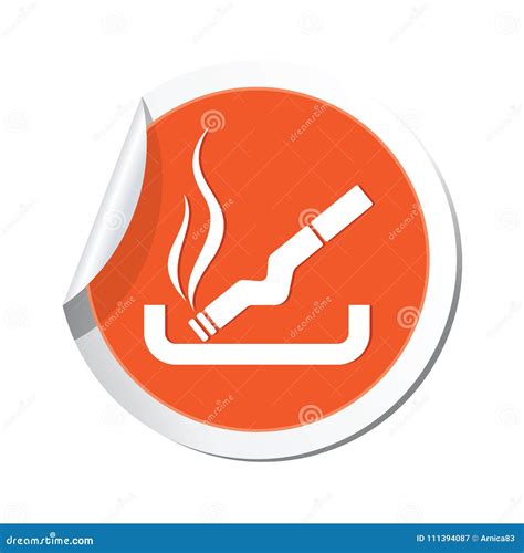 Sticker With Cigarette Icon Stock Vector Illustration Of Forbidden