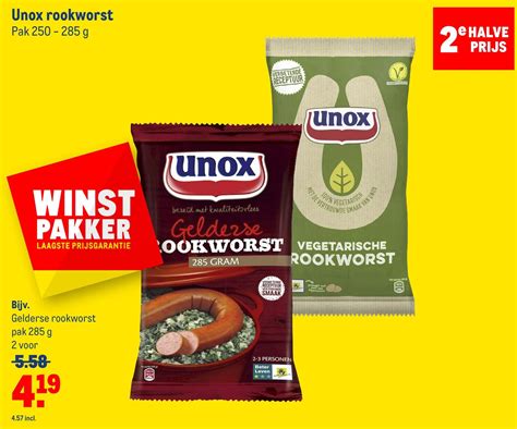 Unox Rookworst Aanbieding Bij Makro