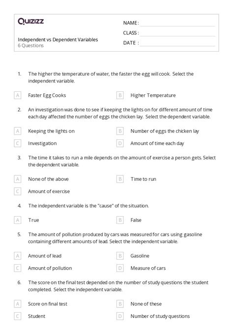 50 Dependent Variables Worksheets On Quizizz Free And Printable Worksheets Library