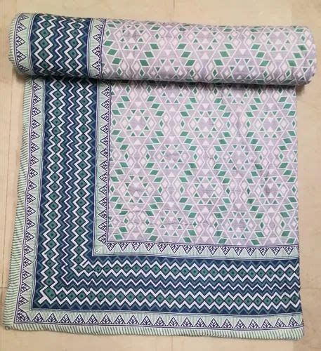 Anaya Collection Blue Jaipuri Fine Cotton Quilt Rajai Size X