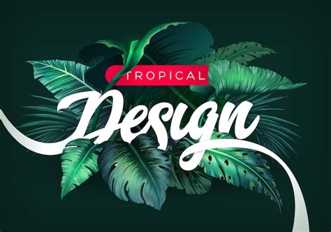 Fondo Tropical Brillante Con Plantas De La Selva Vector Premium