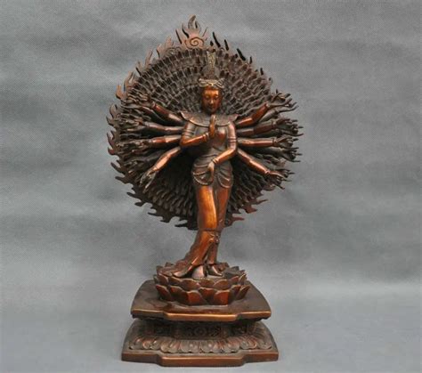 Tibet Mil Manos Bodhisattva Guanyin Kwan Yin Buddha Estatua De