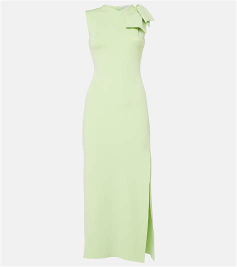 Bow Detail Midi Dress In Green Roland Mouret Mytheresa