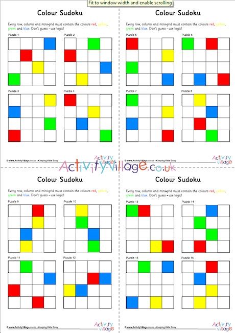 Colour Sudoku 4x4 Pack