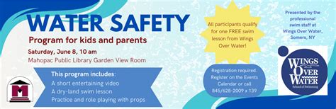 Water Safety for Kids and Parents - Mahopac Public Library