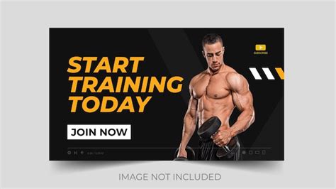 Premium Vector Fitness Exercise Youtube Video Thumbnail And Web