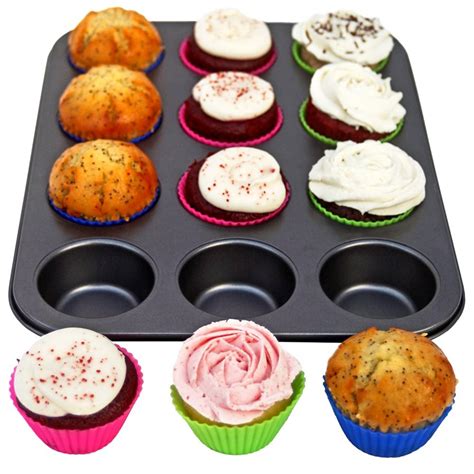 Nonstick Muffin Pan Cup Pamiso Reusable Carbon Steel Regular Muffin