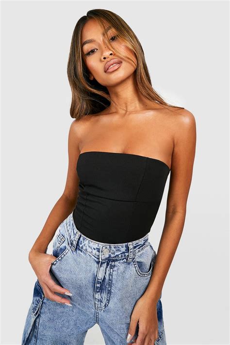 Bandeau Seam Detail Longline Corset Boohoo