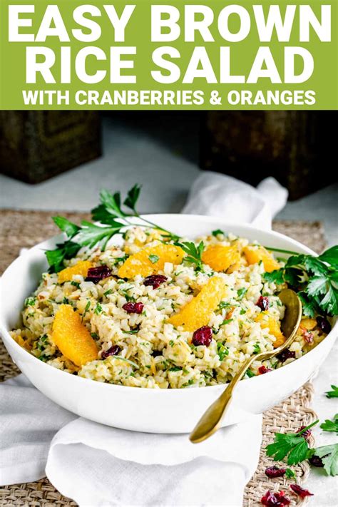 Easy Brown Rice Salad with Cranberries and Orange - Healthy Seasonal Recipes