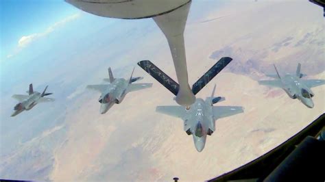 F 35 Aerial Refueling With Kc 135 Stratotanker Youtube