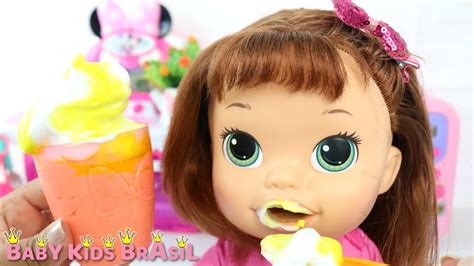 Baby Alive Sara Comilona Come Mousse De Laranja De Comidinhas De Boneca