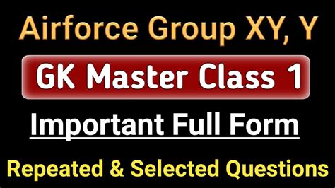 GK Master Class 1 For Airforce Group Y RAGA Airforce Group X And Y