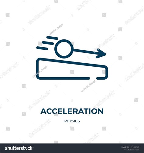 Acceleration Icon Linear Vector Illustration Physics Stock Vector