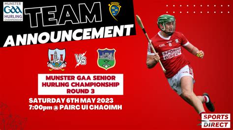 The Cork Senior Hurling Team To Play Tipperary In The Munster Senior