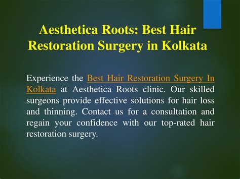 Ppt Aesthetica Roots Best Hair Restoration Surgery In Kolkata