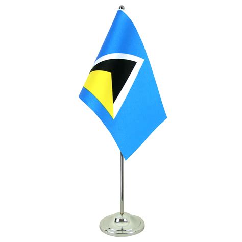 Satin Tischflagge St Lucia X Cm Maxflags Flaggenplatz At