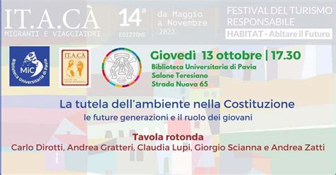 13 Ottobre La Tutela Dellambiente Nella Costituzione Le Future