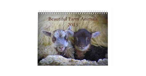 Beautiful Farm Animals Calendar | Zazzle