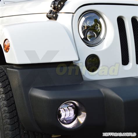 LED Fog Lamps Kit Dragon Style Black Jeep Wrangler JK XOFL002 X