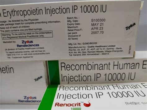 Allopathic Renocrit 10000 Injection Packaging Size 1 Vial At Rs 450