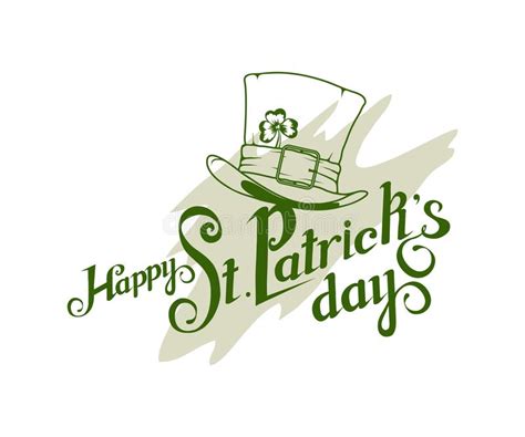 Happy St Patrick`s Day Isolated On A White Background Stock Vector