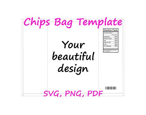 Chips Bag Template Blank Digital Template For Potato Chips Etsy