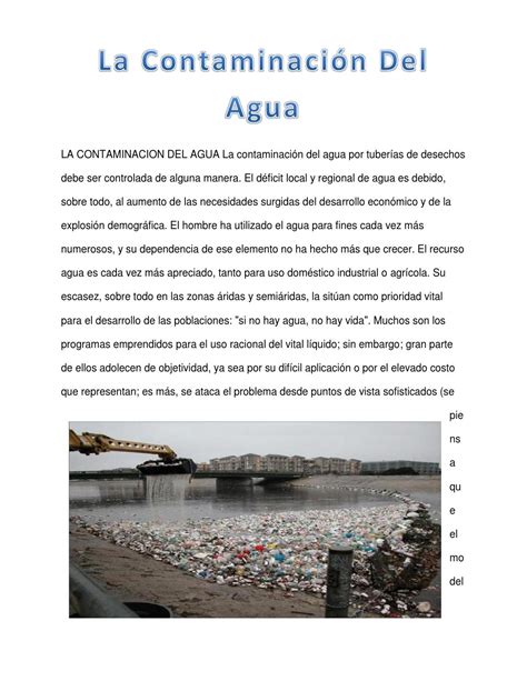 La Contaminacion Del Agua By Ale Oficial1 Issuu