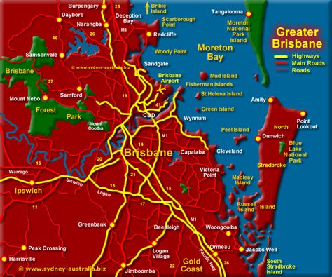 Greater Brisbane Map Queensland