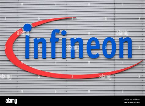 Dresden, Germany. 26th Apr, 2023. The logo of the Infineon chip group ...