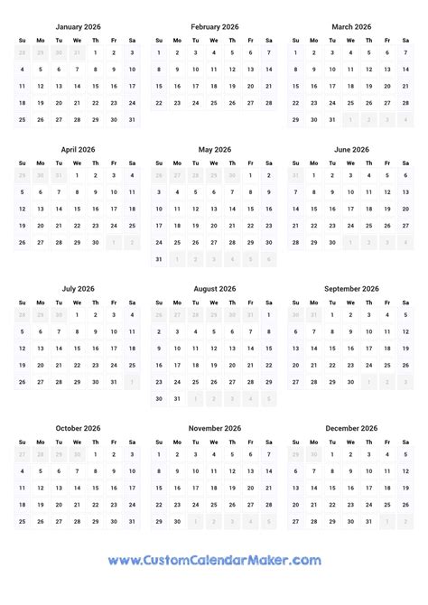 2025 2026 Calendar At A Glance Printable Free Printable Calendar