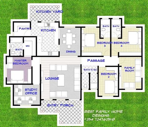 Bungalow Floor Plan With Four Rooms