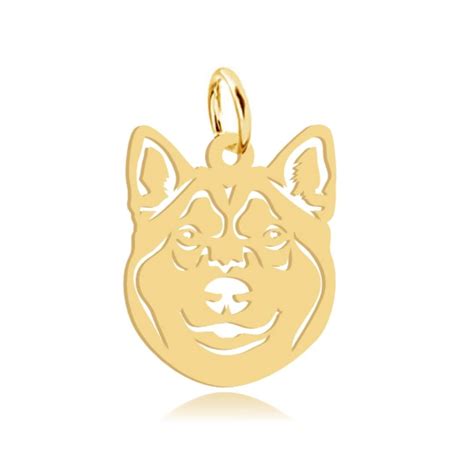 Pingente Vazado De Shiba Inu Folheado Em Ouro 18K JOIAS PETMOM