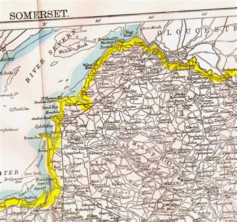 Somerset County England Map Antique Copper Engraving Vintage - Etsy