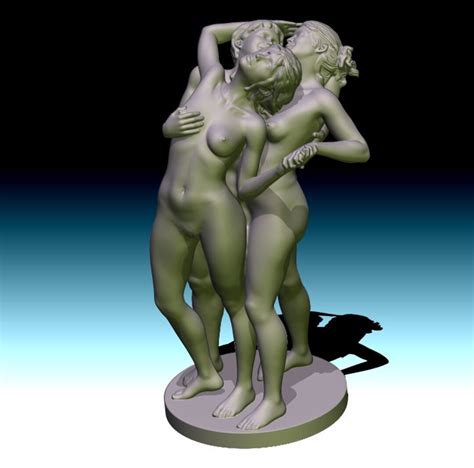 The 3 Graces Nsfw 3d Figure Stl Files Nude Woman Miniature Figure