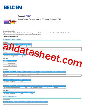 7890A Datasheet PDF Belden Inc