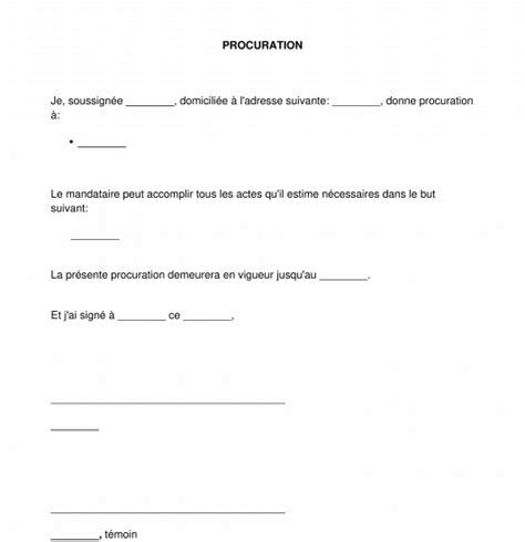 Procuration Exemple Mod Le Remplir Word Pdf