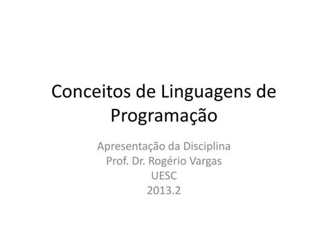 PPT Conceitos de Linguagens de Programação PowerPoint Presentation