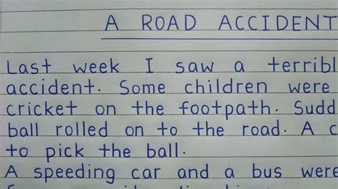 Write A Paragraph On A Road Accident A Road Accident Paragraph A