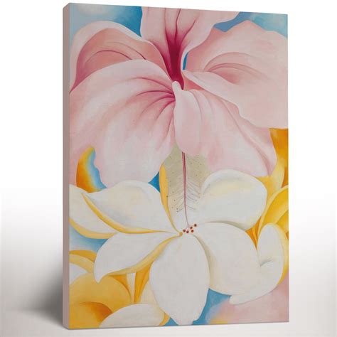 Georgia O Keeffe Painting Hibiscus With Plumeria Canvas Print Floral