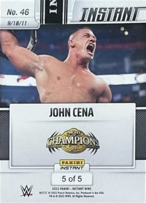 WWE PANINI INSTANT 2022 2023 JOHN CENA CENA REGAINS WORLD TITLE AT