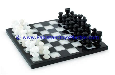 Onyx Marble Chess Sethandmade Handcrafted White Onyx Black Marble Full