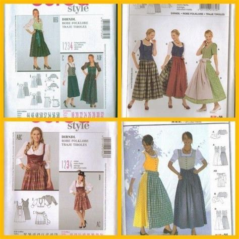 Burda Sewing Pattern Ms Dirndl Dress Apron Blouse German Folkwear Costume W Plus Burda Dirndl