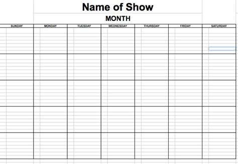 Rehearsal Schedule Template Planner Template Free