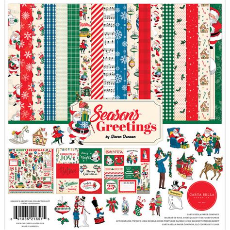 Carta Bella Paper Seasons Greetings Collection Christmas X