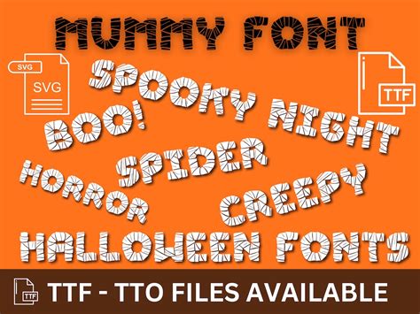 Halloween Fontsmummy Font For Cricutspooky Fonthorror Etsy