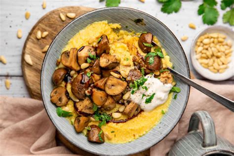 Recette De Polenta Cr Meuse Aux Champignons Funky Veggie