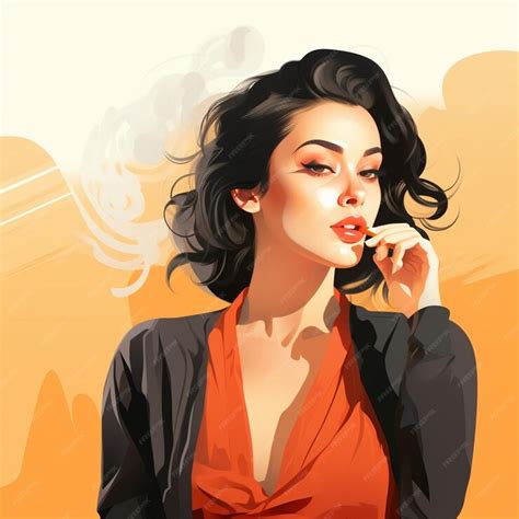 Premium Vector Girl Vector Illustration Woman Cigarette Smoke