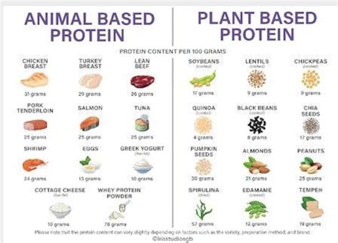 Plant Based Protein Vs Animal Based Protein Chart High Protein Meal