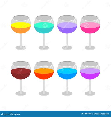 Isolated Wine Glasses Set Stock Vector Illustration Of Cocktail 41996950